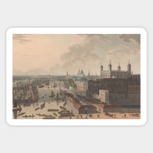 London, the Pool and the Tower (from William Daniell's Six Views of London; Thames side) by William Daniell Magnet